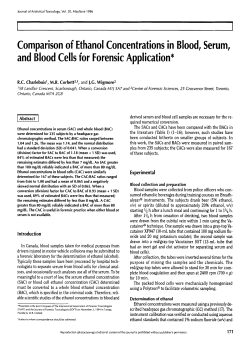 Comparison of Ethanol Concentrations in Blood, Serum