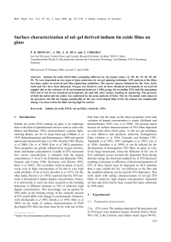 Surface characterization of sol&ndash;gel derived indium tin oxide films on