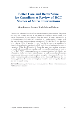 A Review of RCT Studies of Nurse Interventions
