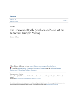 The Contours of Faith: Abraham and Sarah as Our Partners in