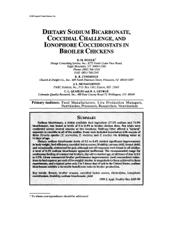dietary sodium bicarbonate, coccidial challenge, and ionophore