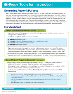 Determine Author`s Purpose