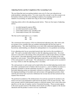 Adjusting Entries and the Completion of the