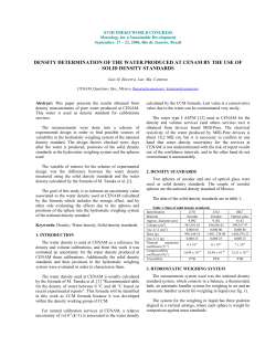 DENSITY DETERMINATION OF THE WATER PRODUCED AT