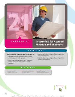 Accounting for Accrued Revenue and Expenses