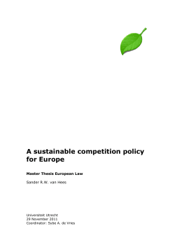 A sustainable competition policy for Europe