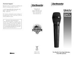 Technical Support The World`s First High Definition Vocal Microphone