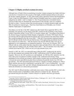 Highly Enriched Uranium Inventory