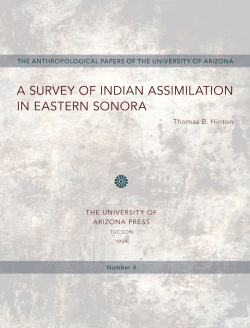 A Survey of Indian Assimilation in Eastern Sonora