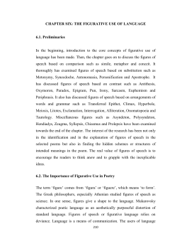 CHAPTER SIX: THE FIGURATIVE USE OF