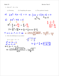 Math 73 Review Test 3 1.- Solve 2x2