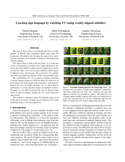 Learning sign language by watching TV (using weakly aligned