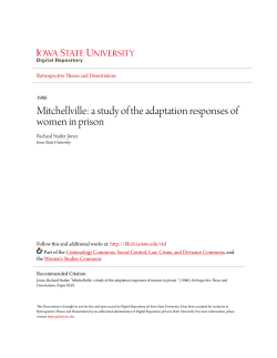 Mitchellville: a study of the adaptation responses of women in prison
