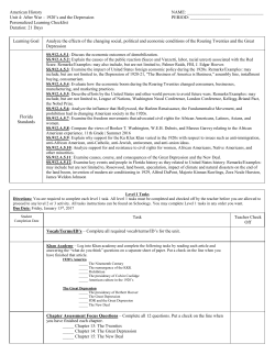 American History NAME: Unit 4: After War &ndash; 1920`s and the