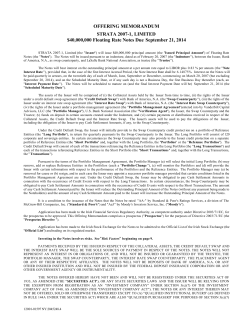 OFFERING MEMORANDUM STRATA 2007