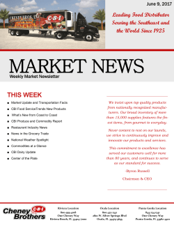 Market Report - Cheney Brothers