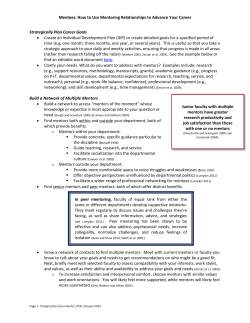 Mentees: How to Use Mentoring Relationships to