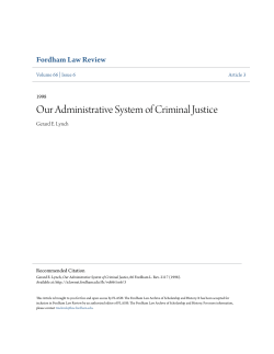 Our Administrative System of Criminal Justice