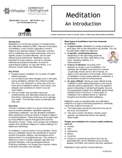 Meditation - CT Clearinghouse