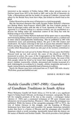 Sushila Gandhi - The Natal Society Foundation