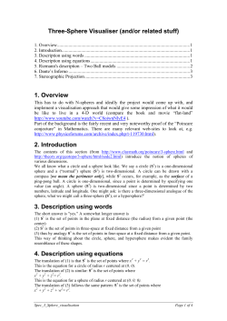 Three-Sphere Visualiser - DCU School of Computing