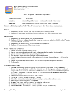 Rock Program &ndash; Elementary School Goal: Objectives: Case Facts
