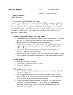 WHS Book Rationale Title: The Grapes of Wrath Author: John