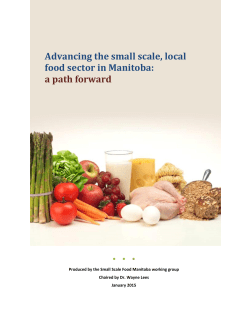 Advancing the small scale, local food sector in Manitoba: a path
