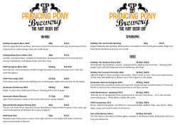 Not Beer List - Prancing Pony Brewery
