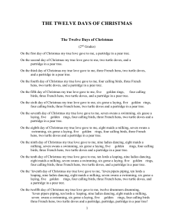 the twelve days of christmas