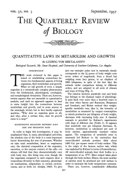 Quantitative Laws in Metabolism and Growth