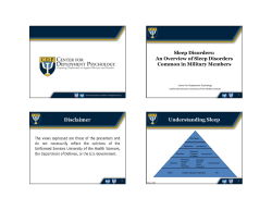 Sleep Disorders - Center for Deployment Psychology