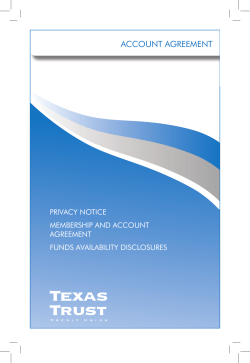 account agreement - Texas Trust Credit Union