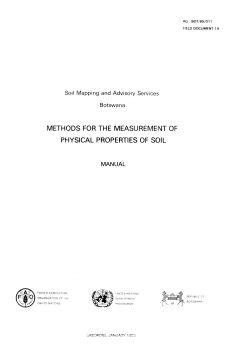 Methods for the measurement of physical properties of soil. Manual