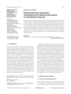 Dielectrophoretic separation of platelets from diluted whole blood in