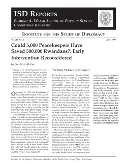 Could 5,000 Peacekeepers Have Saved 500,000 Rwandans?:Early