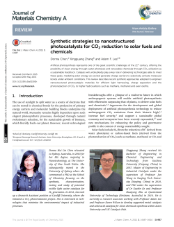 nanostructured photocatalysts for CO2 reduction to solar fuels and