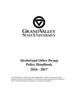 Alcohol and Other Drugs Policy Handbook 2016