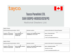 Authorized Dealer List / Liste de Distributeur agréé