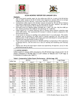 January 2016 - Uganda Coffee Development Authority