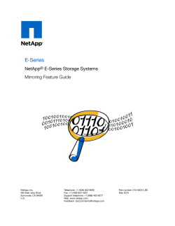 E-Series NetApp&reg; E-Series Storage Systems Mirroring Feature Guide