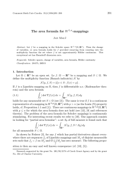 The area formula for W -mappings