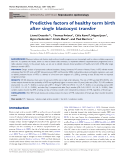 Predictive factors of healthy term birth after single