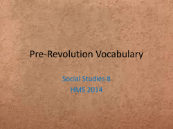 Pre-Revolution Vocabulary