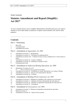 Statutes Amendment and Repeal (Simplify)Act 2017