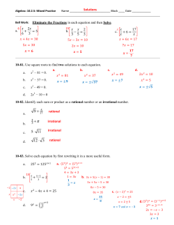 10-81. Use square roots to find two solutions to each equation. a. x 2