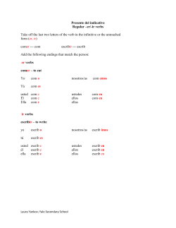 Presente del indicativo Regular &ndash;er/