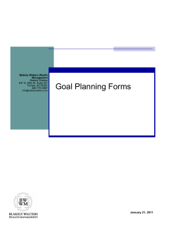 Goal Planning Forms - Blakely Walters Wealth Management