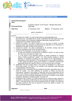 Participant or Parent / Guardian Participation Consent Form