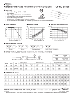 Carbon Film Fixed Resistors (RoHS Compliant) CF